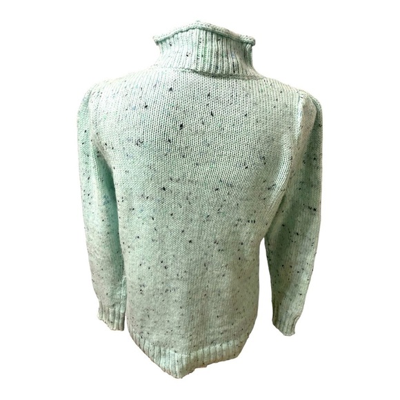 Talbots Mint Green Women's Mock Neck Cable-knit Tunic Sweater Size MP - Picture 4 of 10